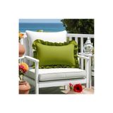 Bc Home Fıstık Yeşili Country Fırfırlı Dikdörtgen Kırlent Kılıfı Vintage, İskandinav, Bohem, Yılbaşı