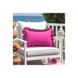 Bc Home Fuşya Country Fırfırlı Dikdörtgen Kırlent Kılıfı Yumuşak Dokulu Vintage, İskandinav, Bohem, Yılbaşı