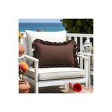 Bc Home Kahve Country Fırfırlı Dikdörtgen Kırlent Kılıfı Yumuşak Dokulu Vintage, İskandinav, Bohem, Yılbaşı