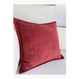 Bc Home Kiremit Corduroy Kare Kırlent Kılıfı Fitilli Kadife 43 x 43 cm, İskandinav , Bohem , Yumuşak Dokulu