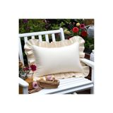 Bc Home Krem Country Fırfırlı Dikdörtgen Kırlent Kılıfı Yumuşak Dokulu Vintage, İskandinav, Bohem, Yılbaşı
