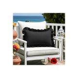 Bc Home Siyah Country Fırfırlı Dikdörtgen Kırlent Kılıfı Yumuşak Dokulu Vintage,İskandinav, Bohem, Yılbaşı