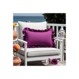 Bc Home Vişne/ Mürdüm Country Fırfırlı Dikdörtgen Kırlent Kılıfı Vintage, İskandinav, Bohem, Yılbaşı
