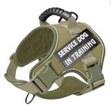 Bcadem Taktik Köpek Koşum, Orta Büyük Köpekler için Çekme Askeri Evcil Hayvan Koşum, Ayarlanabilir Servis Köpek Yelek Koşum Gece Yansıtıcı, Yürüyüş, Eğitim için Kolay Kontrol Kolu (Yeşil)