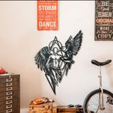 BCDHOMEDECOR,Melek Metal Duvar Dekoru – Minimalist Çizgi Sanatı – Büyük Melek Kanatları Duvar Sanatı – Asılı Melek Kanatları – Lazer Kesim Metal Sanat