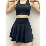 BCFSWİMSPORTS Yüksek Bel Şort Etekli Crop Mayo Siyah / Büstiyer Takım / Sport Etek Mayo Voleybol Etek Mayo - 3XL - 000-Siyah