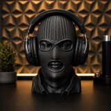 Bct Craft Balaklava Kulaklık Standı – Oyuncu Headset Tutucu, Taktik Maske Tasarımlı Dekoratif Stand - Siyah