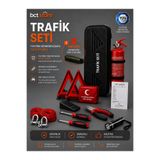 BCT STORE Muayene ve Yönetmeliğe Uygun - Kadifemsi Siyah Lüks Çantalı Trafik ve İlk Yardım seti (Numaratör HEDİYELİ)