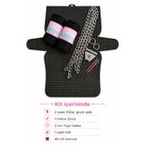 BD fold yarn Kanvas Çanta Siyah Örgü Kiti 45x22cm - Polyester Makrome No.3 Plastik Kanvas Çanta Seti DIY Kendin Yap Kiti