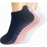 B&D Socks 3 Çift Kaydırmaz Tabanlı Nefes Alabilen Çekçekli Yoga-Pilates ve Spor Patik Çorabı Antı-Slıp - 36 - 40 - Çok Renkli