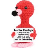 BdayPtion Mini pozitif tığ işi hayvanlar Flamingo hediyeler duygusal ilham verici destek el yapımı Flamingo noel süsleri sevimli şeyler arkadaş için kız kardeş kız iş arkadaşı noel çorap doldurucular doğum günü