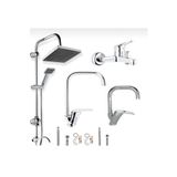 BDL ARMATÜR KCA ROBOT DUŞ SİSTEMİ BANYO LAVABO MUTFAK MUSLUĞU ÇEŞMESİ BATARYASI 4’LÜ FULL SET