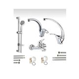 BDL ARMATÜR KCA SÜRGÜLÜ DUŞ- BANYO- LAVABO- MUTFAK BATARYASI ÇEŞMESİ MUSLUĞU 4’LÜ SET
