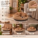 Be Active Kedi Köpek Yatağı 50X50 cm Peluş Minder – Yumuşak Dolgulu Kedi Köpek Yer ve Koltuk Minderi - 1 - Camel