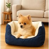 Be Active Prenses Kedi Köpek Yatağı Kot Kumaş Pamuk Dokulu 40 x 35 x 30 cm Yumuşak ve Rahat