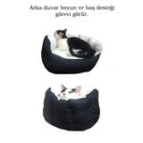 BE ACTİVE Prenses Kedi Köpek Yatağı Siyah Renk Pamuk Dokulu Kedi Ve Köpek Yatağı