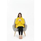 BE ACTİVE Wellsoft Tek Kişilik Kapşonlu Giyilebilir Tv Battaniyesi Oversize Sarı