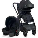 Be-Be Elegant Travel Sistem Bebek Arabası – Çift Yön, Tam Yatış, 18 kg Kapasite - Siyah - Siyah