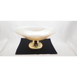Be Beauty Şeffaf Gold Renk Ayaklı Cam Oval Gondol Meyvelik 30 cm