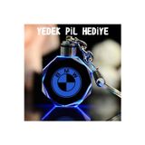Be Hediyelik Bmw Logolu 7 Renk Yanan Yedek Pil Hediyeli Led Işıklı 7 Renk Yanan 3D Araba Anahtarlık Yedek Pil