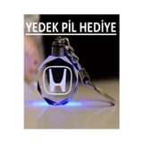 Be Hediyelik Honda Uyumlu 7 Renk Yanan Led Işıklı 3D Araba Anahtarlık Yedek Pil Hediye
