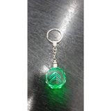 Be Hediyelik Logolu 7 Renk Yanan Yedek Pil Hediyeli Led Işıklı 3D Kristal Araba Anahtarlık Yedek Pil Hediye