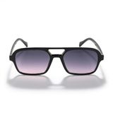 Be Muse Denise Unisex Güneş Gözlüğü - Mor Füme Degrade Cam, Siyah Kemik Havacı Çerçeve, UV400 Korumalı Retro Kare Tasarım Pilot Gözlüğü