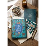 Be Online I Love Animal Collection Stickerlı Not Defteri - Sert Kapaklı A5 Defter 14X21 cm - Yeşil - Mavi - Çizgili