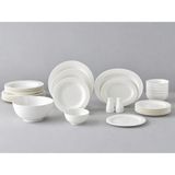 Be Original Contemporary 6 Kişilik 30 Parça Bone China Porselen Yemek Takımı Beyaz