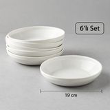 Be Original Pera 19 cm Yemek Tabağı 6’lı Set | Porselen Yemek ve Servis Tabağı - 0 - 3 lt - Beyaz