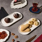 Be Original Pera Oval 2'li Sunum Tabağı - Beyaz - 22 cm