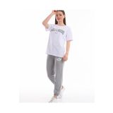 BE QUEEN ÖZEL ÜRETİM WELNESS BASKILI BİSİKLET YAKA % 100 PAMUK YAZLIK KADIN EŞOFMAN TAKIMI