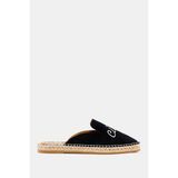 Be Style Ciao Kadın Siyah Gerçek Süet Deri Espadril Terlik