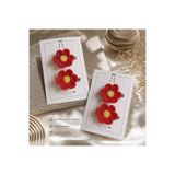 BE Tiny Joy El Yapımı Kırmızı Çiçekli Saç Tokası 2'li Set