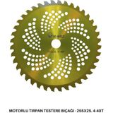 Be-Welt Motorlu Tırpan Testere Bıçağı - 40 Diş 255X25,4 x 40 Elmas Testere - Sarı