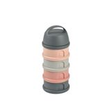 Beaba 4 Katmanlı süt tozu kutusu ve atıştırmalık kabı (Mineral Grey/ Pink)