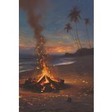 Beach Bonfire Journal: College Lined Notebook