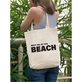 Beach Please Kalın Tote Bag Bez Çanta, Pinterest Çanta, Kitap Çantası,Omuz Çantası, Plaj Çantası - 10D-Krem