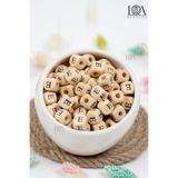 BeadLoa 10 mm Ahşap Harf Boncuk Tek - E - Harfi Alfabe Boncuk Küp Harf (20) Adet