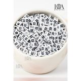 BeadLoa 6x6 mm TEK HARF - R - Plastik Kare Küp Harf Boncuk Alfabe Zar Harf 100 ADET