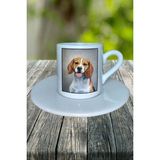 Beagle Köpek Baskılı Türk Kahvesi Fincanı Tabaklı Kişiye Özel Model 6