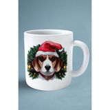 Beagle Köpek Isimli Kişiye Özel Baskılı Kupa Bardak Yılbaşı Noel