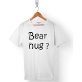 Bear Hug Ayı Gibi Sarılmak Kucaklama Love Sevgi Erkek Tişört - Beyaz - Renkli