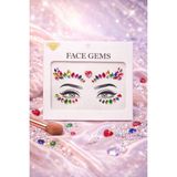 Bear & Pear Rengarenk Kalp Detaylı Yüz Taşı Face Gems Sticker