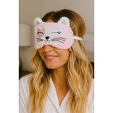 Bear & Pear Sevimli Kedi Pembiş Peluş Uyku Maskesi Uyku Bandı Göz Bandı