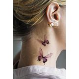 BearPear 3 Boyutlu Kelebek Dövmes, Kelebek Tattoo, Kadın Geçici Dövme