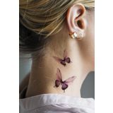 BearPear 3 Boyutlu Kelebek Dövmes, Kelebek Tattoo, Kadın Geçici Dövme