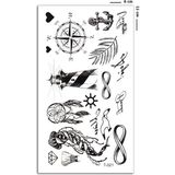 BearPear BP Tattoo Mini Boy Karışık Geçici Dövme Deniz Temalı Çocuklar İçin 6x11 cm