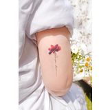 BearPear Çiçek ve Yazılı Minimal Geçici Dövme Carpe Diem Tattoo