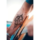 Bearpear Gerçek Dövme Görünümlü 3 Boyutlu Saat Dövmesi, Tattoo, Erkek Geçici Dövme, Kol Dö - Çok Renkli